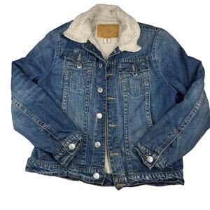 True Religion Sherpa Lined Denim Trucker Jacket Medium